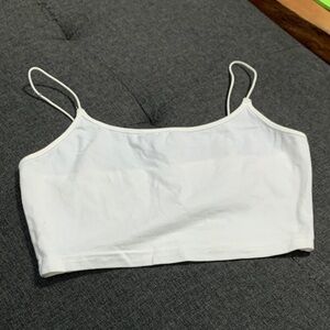 White Spaghetti Strap Crop Top